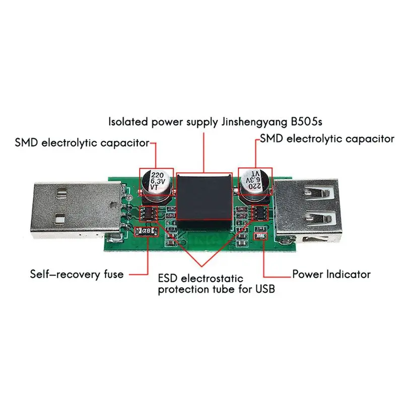 ABRI-4X USB Isolator ADUM3160 USB To USB Digital Audio Signal Power Isolator Module Supports 12Mbps 1.5Mbps