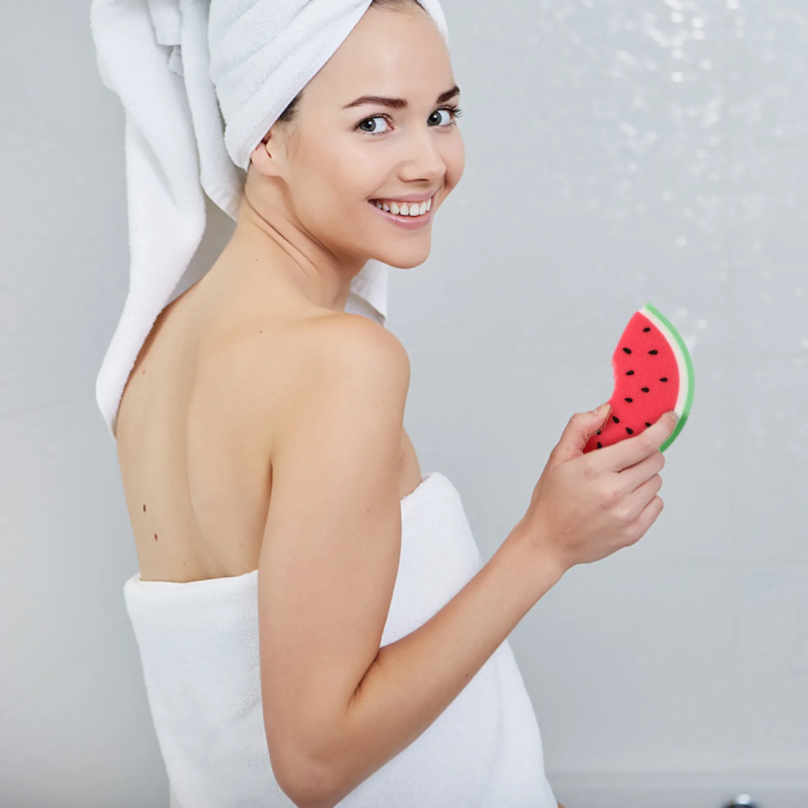 

4Pcs Lovely Fruit Shaped Bath Sponge Set Gentle Body Scrubber for Babies Reusable Shower Sponge for Fun Bathing