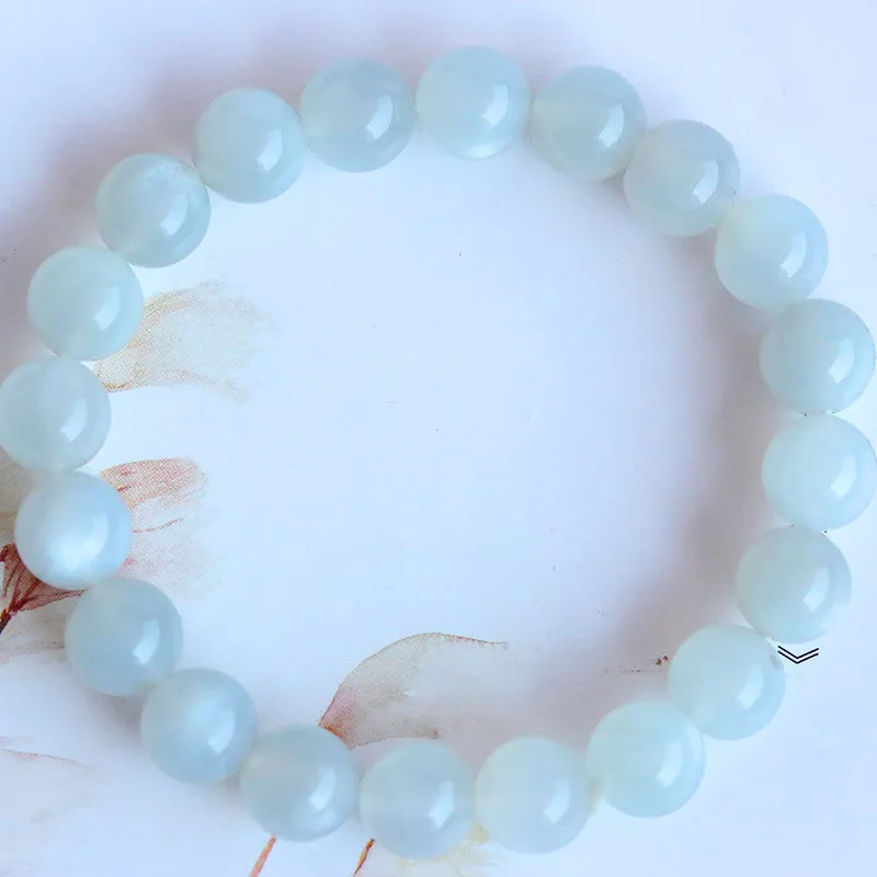 

Natural White Moonstone Clear Round Beads Bracelet Women Men Crystal Gemstone Grey White Moonstone 8mm 9mm 10mm AAAAAA