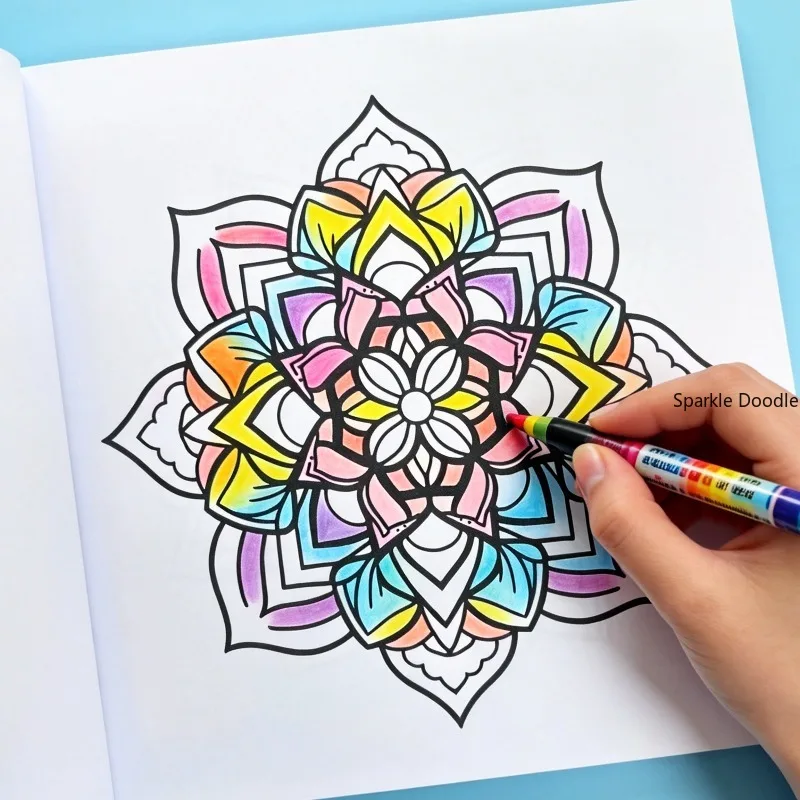An Adult Decompression Mandala Meditation Coloring Graffiti Picture Book, 36 Different Patterns, Artistic Creation, A Good Gift