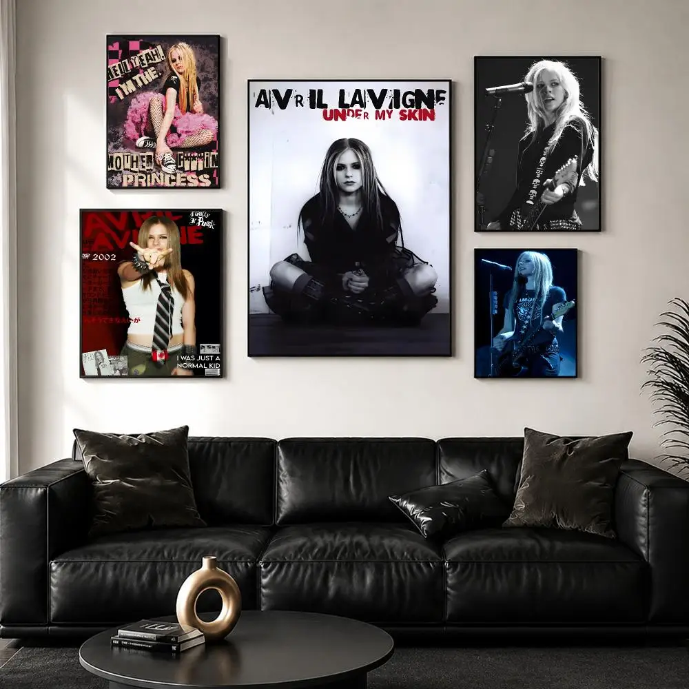 singer a-Avril Lavigne Poster High Quality Sticker Self Adhesive Wall Art for Bedroom Hallway Home Decor