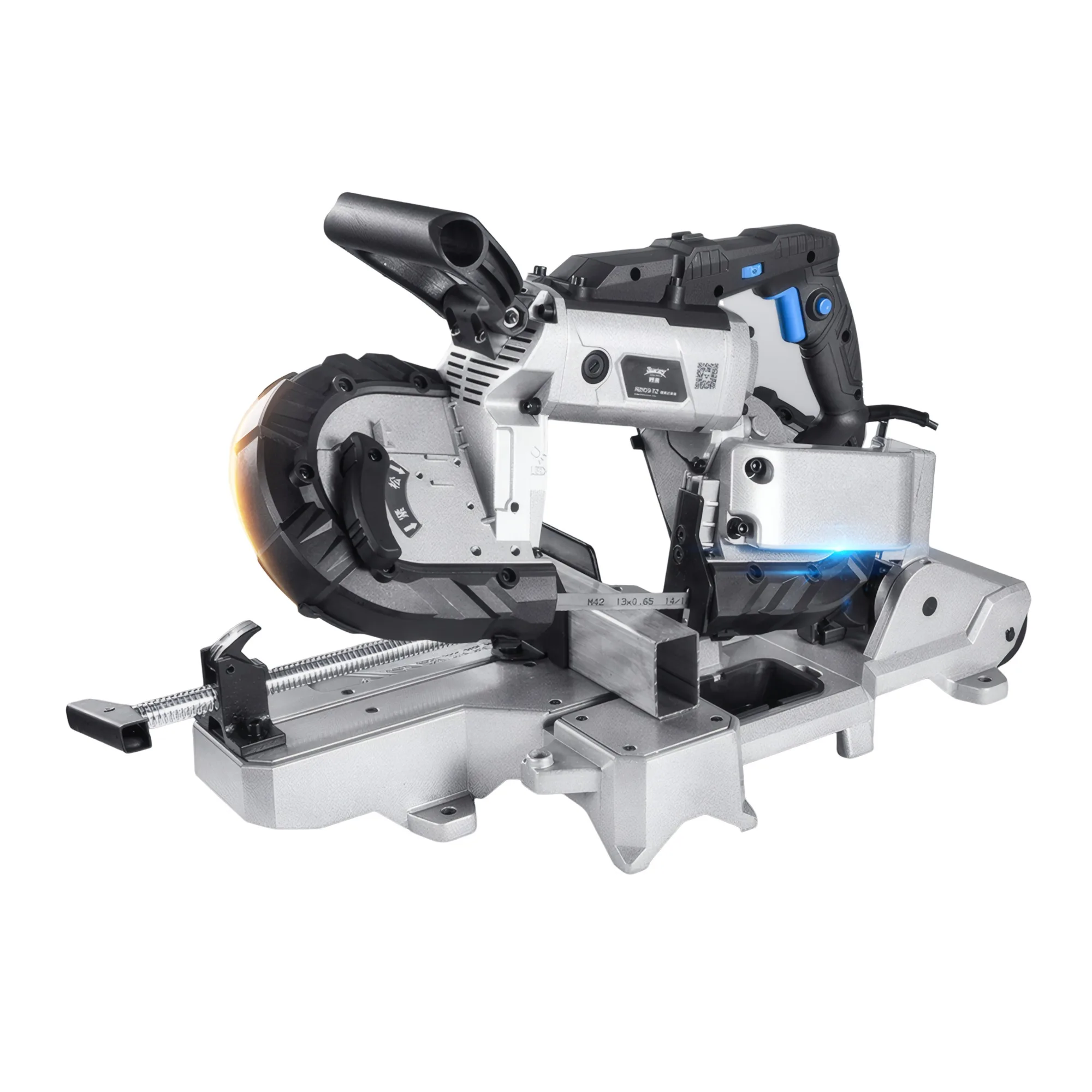 Mesin Gergaji Pita Daya Tinggi R2103 Kecepatan Variabel Portabel untuk Memotong Baja Tahan Karat Aluminium Logam Mesin Pemotong Logam Desktop Kecil