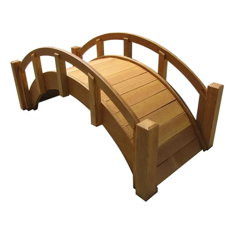 

Garden Bridges for Outdoors Wooden Decorative Pond Bridge with Railings for Backyard Creek Lawn Farm Footbridge Arch Bridge