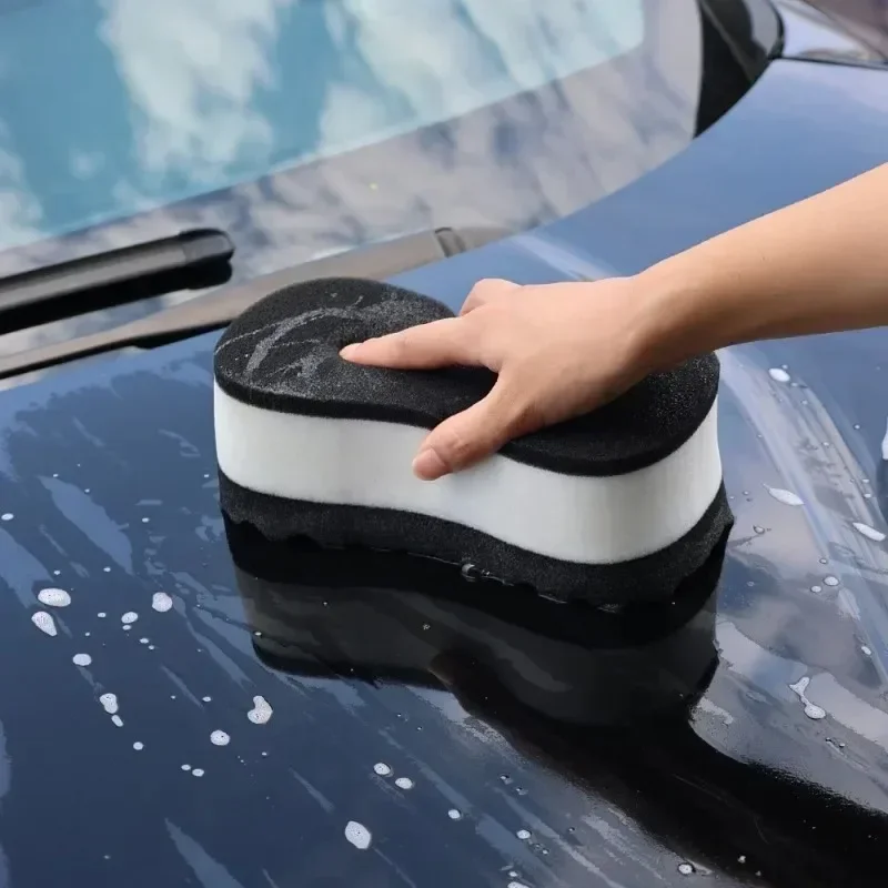 Three Layer Car Wash Sponge High-density Water Absorbing Wear-resistant 8-shaped Double-sided Car Cleaning Products Car Polish