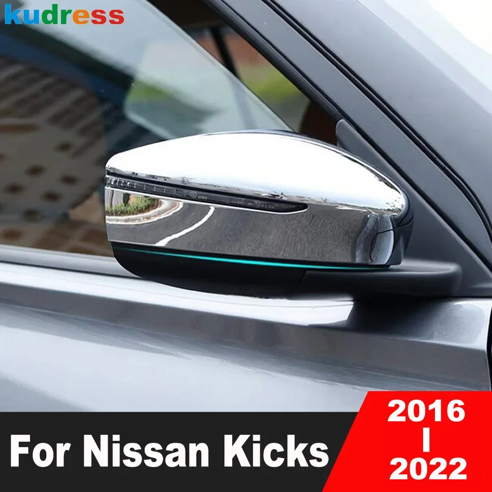 

Rearview Mirror Cover Trim For Nissan Kicks 2016-2018 2019 2020 2021 2022 Chrome Car Side Wing Mirrors Cap Overlay Accessories