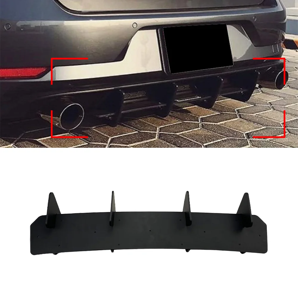 For VW Volkswagen Golf 7R 7.5R MK7R MK7.5R 2013-2020 Rear Bumper Diffuser Splitter Spoilers Protector Lip Car Accessories Black