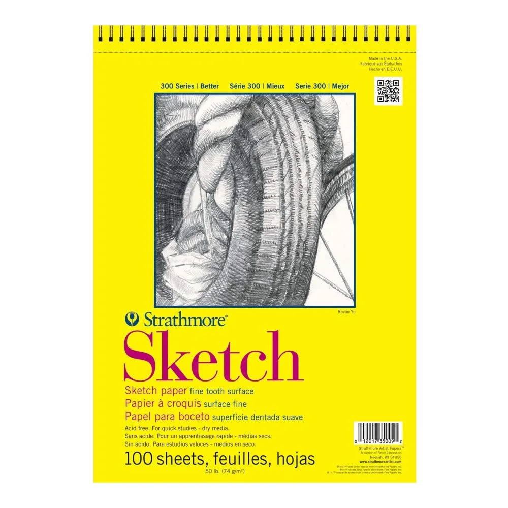 

Sketch Paper Pad 11x14, Top Wire Bound, 100 Sheets (50lb/74g) for Graphite, Charcoal & Pencil