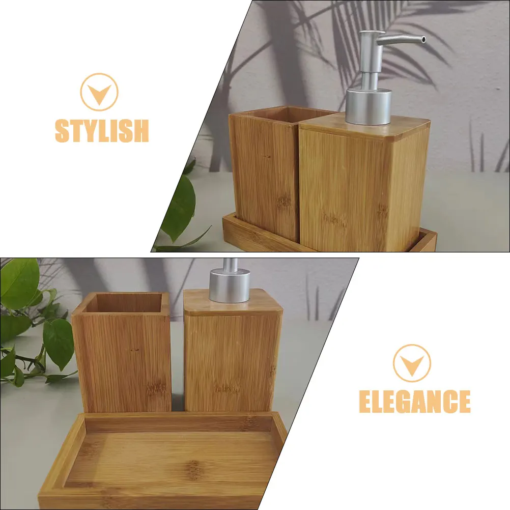 Bathroom Accessories Set Soap Dispenser Toothbrush Holder Pump Bottle Refill Lotion Container Shampoo Dispenser Home Use Storage