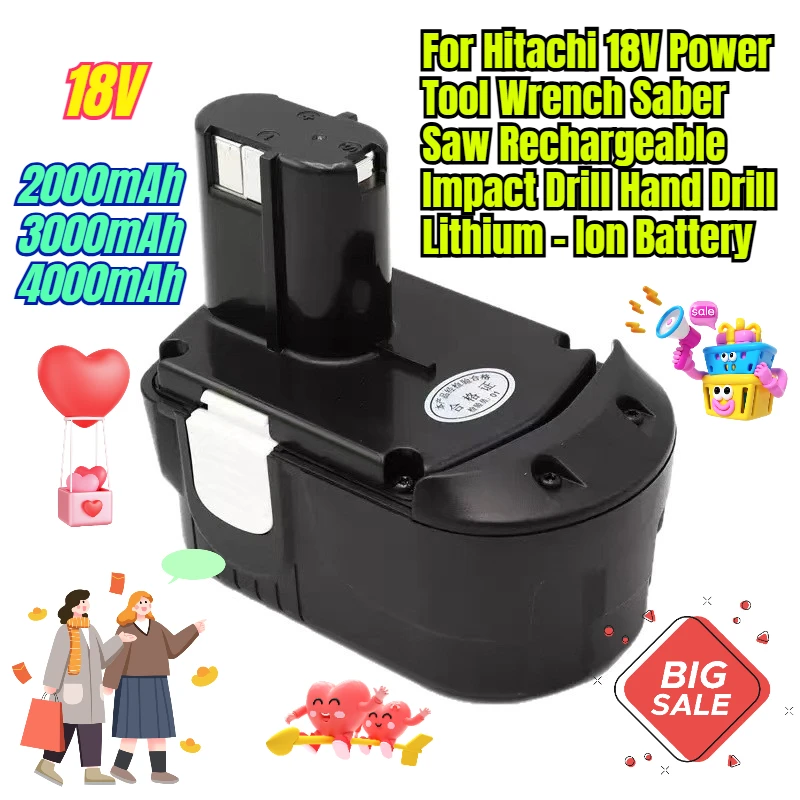 

2000/3000/4000mAh for Hitachi 18V Power Tool Wrench Saber Saw Rechargeable Impact Drill Hand Drill Lithium-Ion Battery