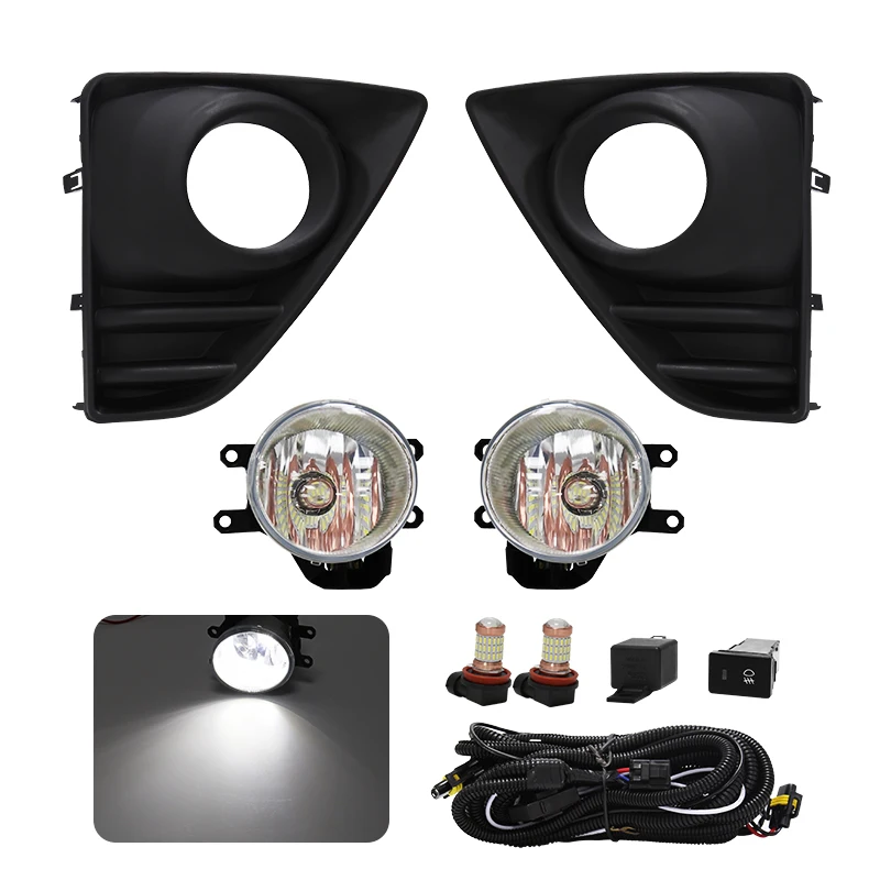 Led Daytime Running Light Fog Lamp For Toyota Yaris L/Hatchback 2014 2015 2016 Auto Driving Daylight With Wires Accessories