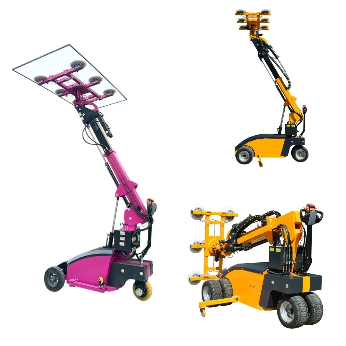 Electric Glass Lifting Robot 800kg Vacuum Lifter for Curtain Wall Glazing Mobile Marble Slab Installation Machine