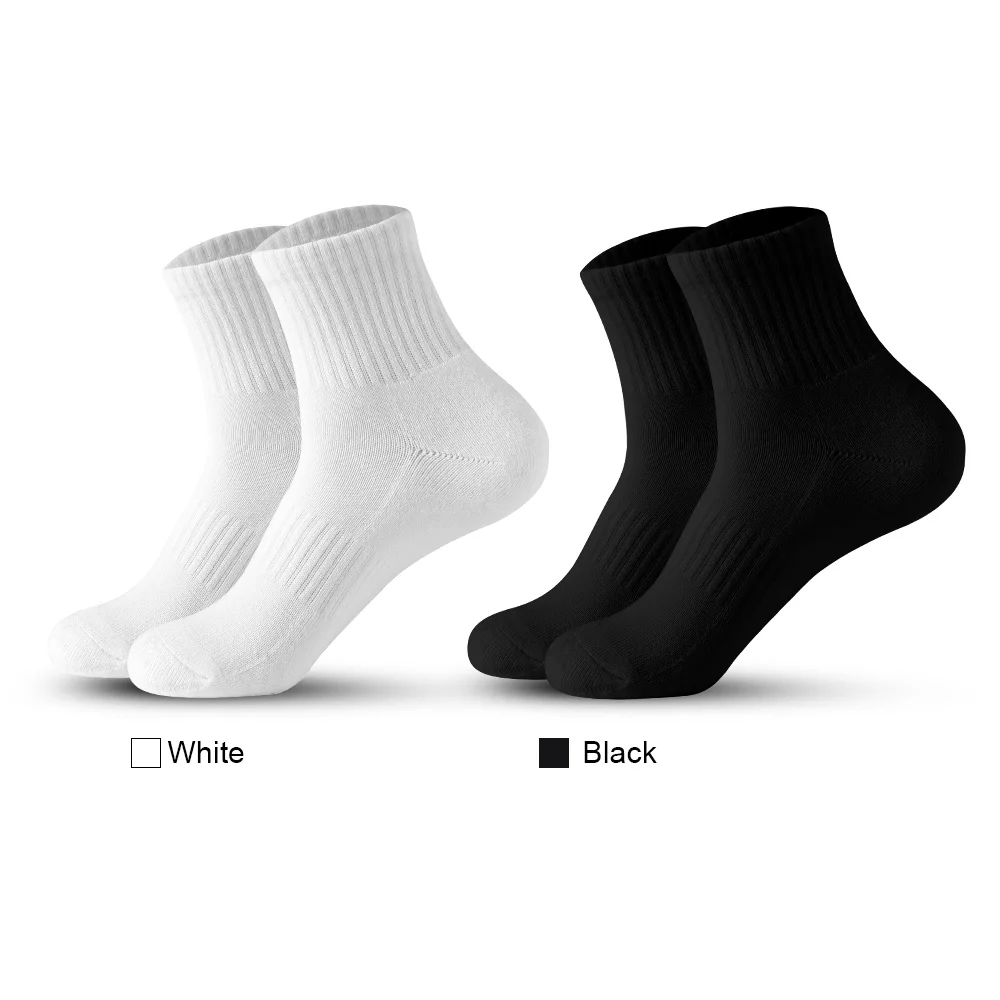 5 Pairs High Quality Black Men Socks Deodorant solid Men Tube Socks Run Sports Socks Autumn Winter Spring Summer Plus Size 38-46