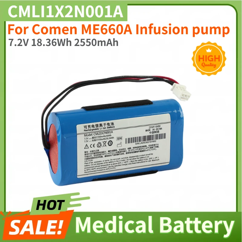 CMLI1X2N001A High Quality Medical Battery 7.2V 18.36Wh 2550mAh for Comen ME660A Infusion Pump Brand New Replacement Battery