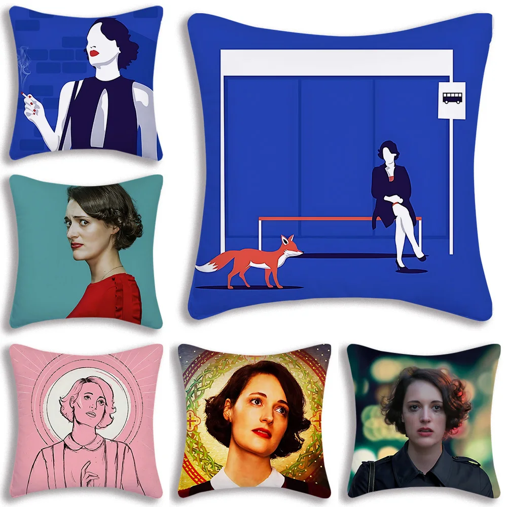 F-Fleabag Classic TV Pillow Covers Cartoon Sofa Decorative Home Double-sided Printing Short Plush Cute Cushion Cover