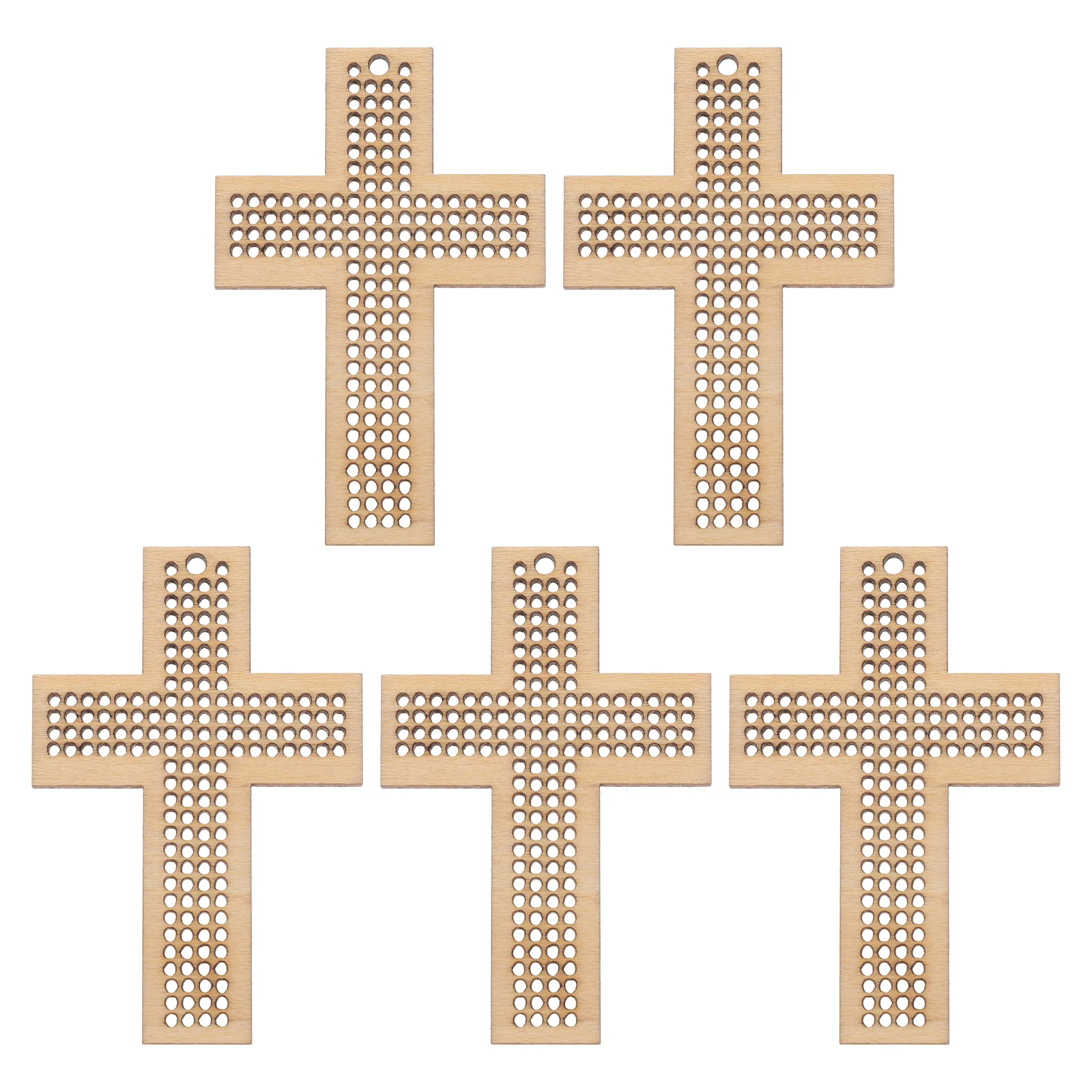 

5 Pcs Mini Cross Stitch Wood Chips Christmas Slices Wooden Embroidery Sewing Bookmark Kit for Beginners Crafts Diy