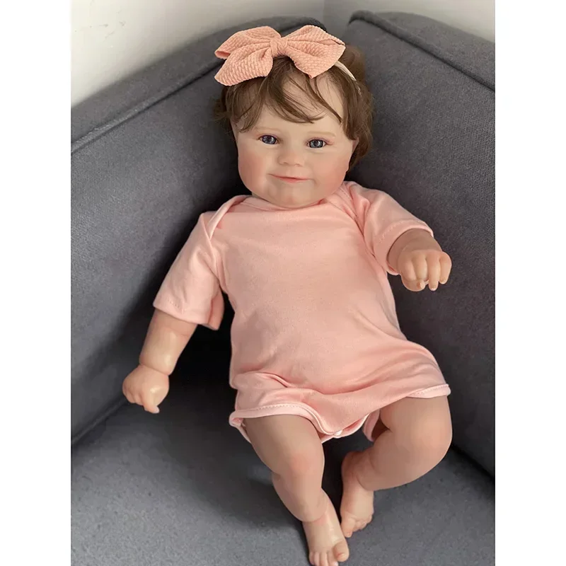 NPK 50CM Cotton Body Silicone  Reborn Maddie Doll Hand Planting Hair with Visible Veins Lifelike 3D Skin Tone