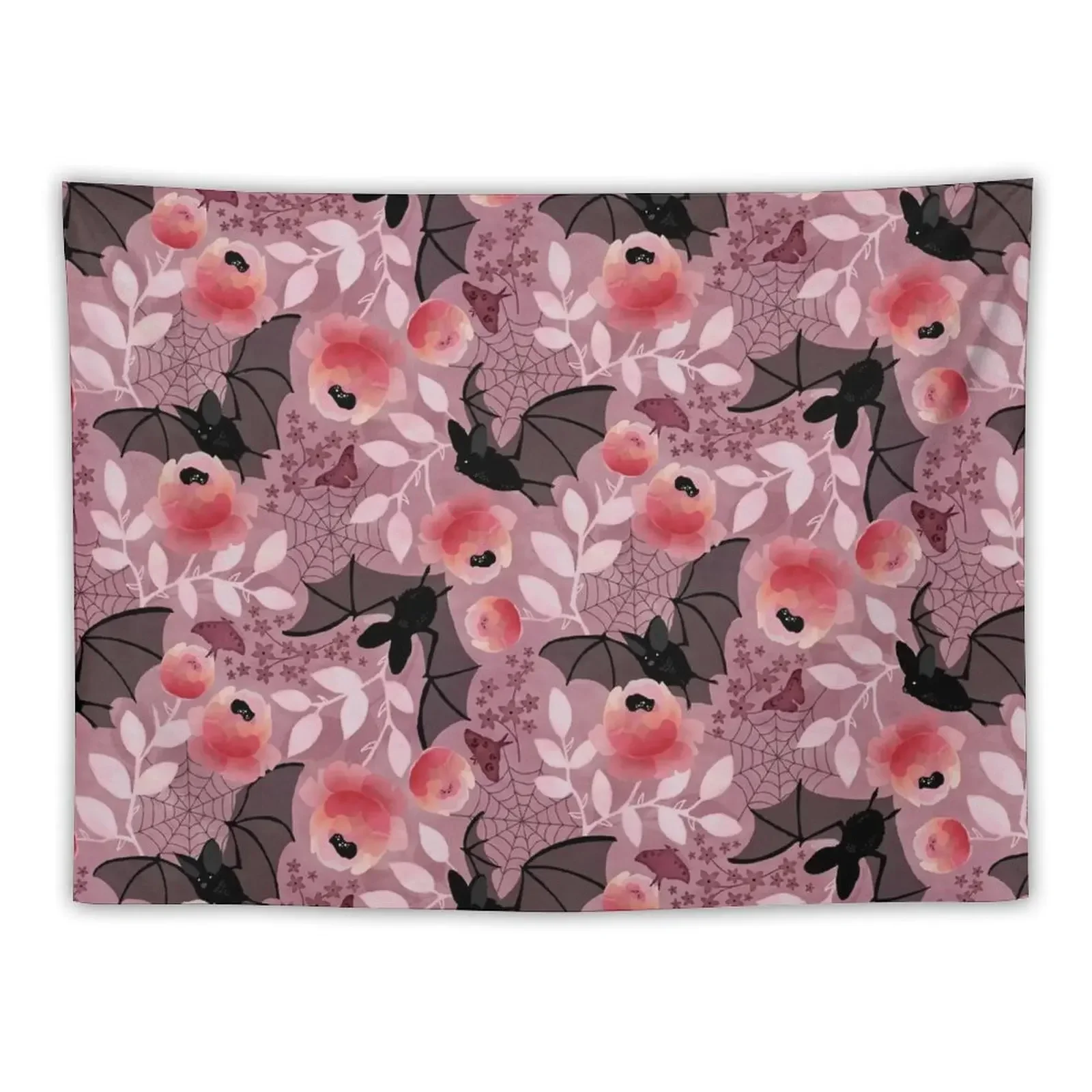 Pastel bat floral pink Tapestry Things To Decorate The Room Room Aesthetic Decor Tapestry