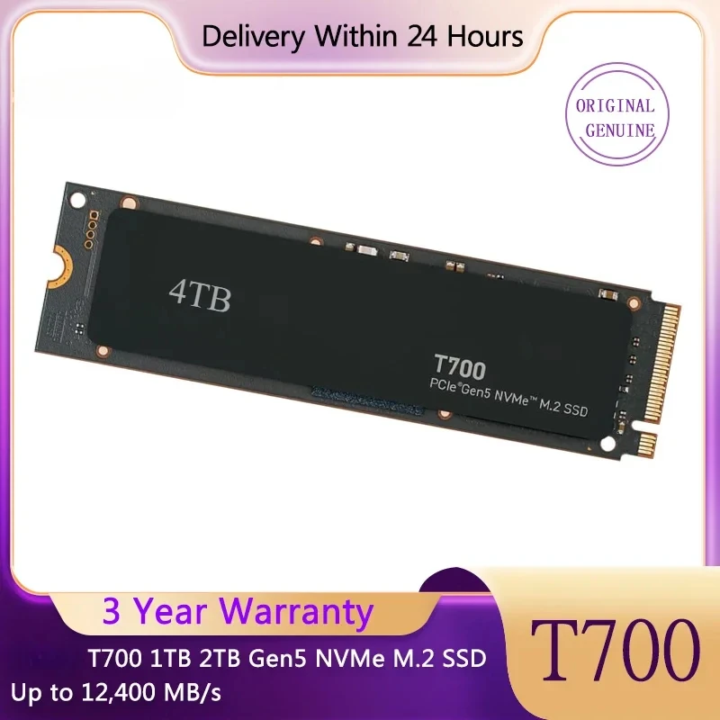 T700 1TB 2TB Gen5 NVMe M.2 SSD Up to 12,400 MB/s Direct Storage Enabled -Gaming Photography Video Editing & Design