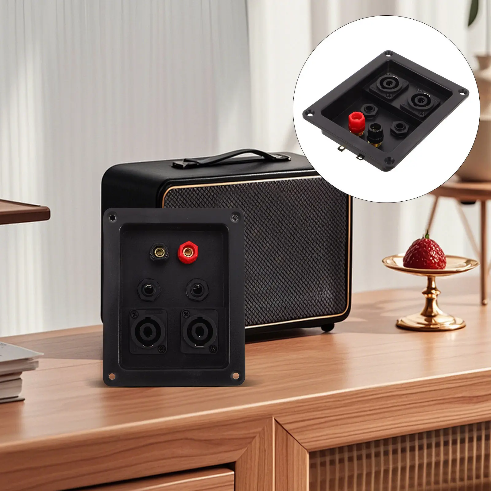 Speaker Wiring Junction Box with 8 Terminal Ports Gold Plated Screw Terminals for Multi Room Audio Installation Amplifier