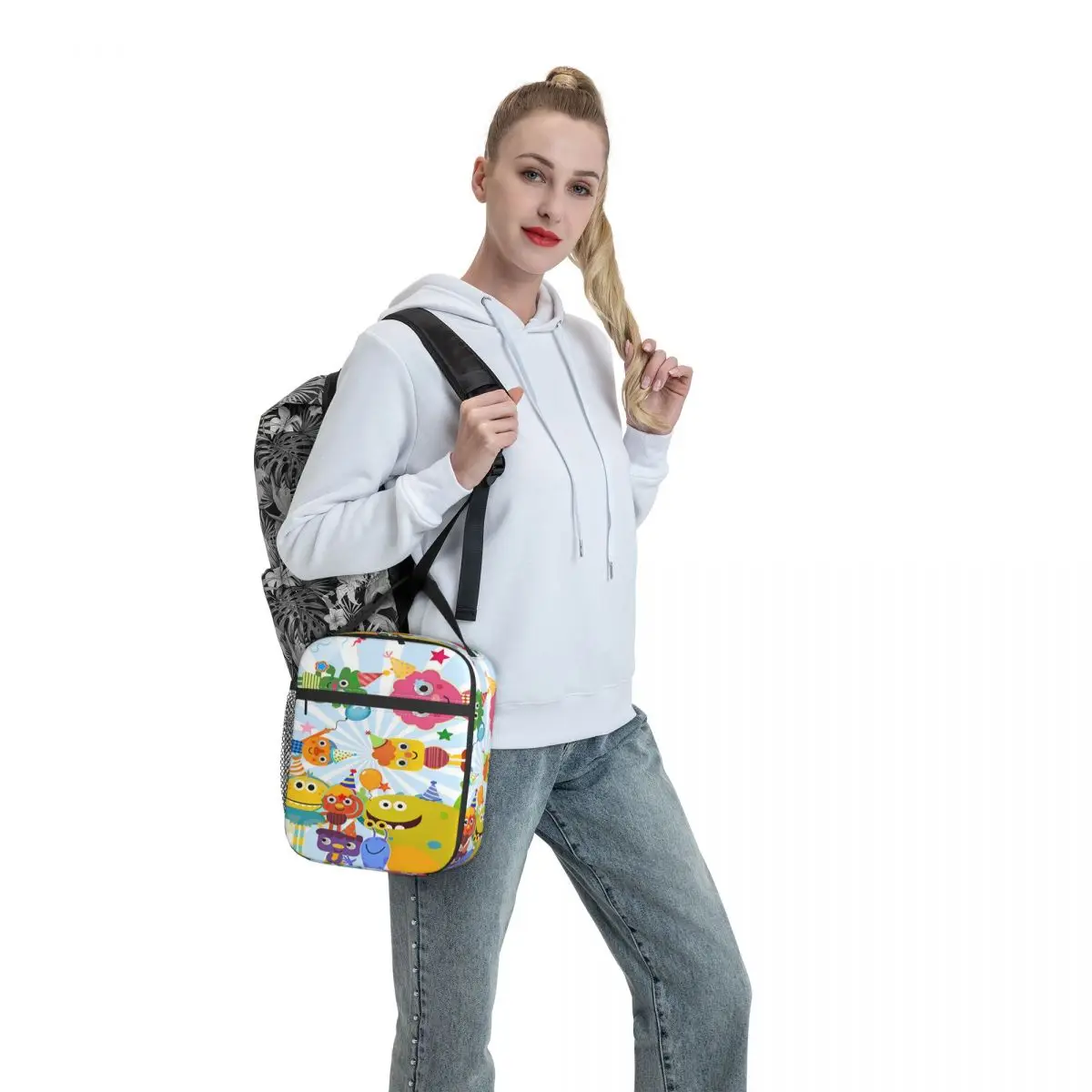 Noodle & Pals Songs Lunch Bag Portable Zipper Lunch Box Women Office Designer Cooler Bag Fashion Oxford Thermal Tote Handbags