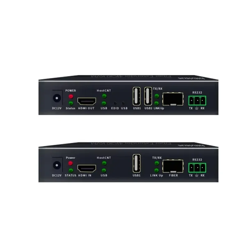 Hot Sale Industrial-Grade Fiber Extender with KVM Long-Distance 4K Extender Fiber Optic Transmitter/Receiver Kit