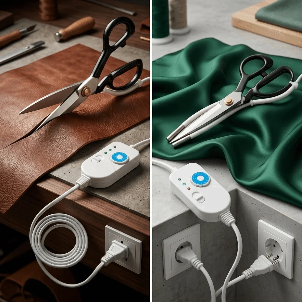 Temperature Adjustable Electric Heating Fabric Scissors 9-Level Temperature Control Metal Blade Temperature Adjustable Scissors