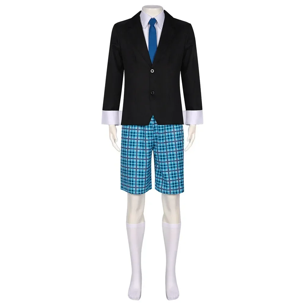 Shugo Chara Anime Hotori Tadase Fujisaki Nagihiko Cosplay Costume Shawl Suit Shirt Shorts Tie Blue School Uniform Wig Set