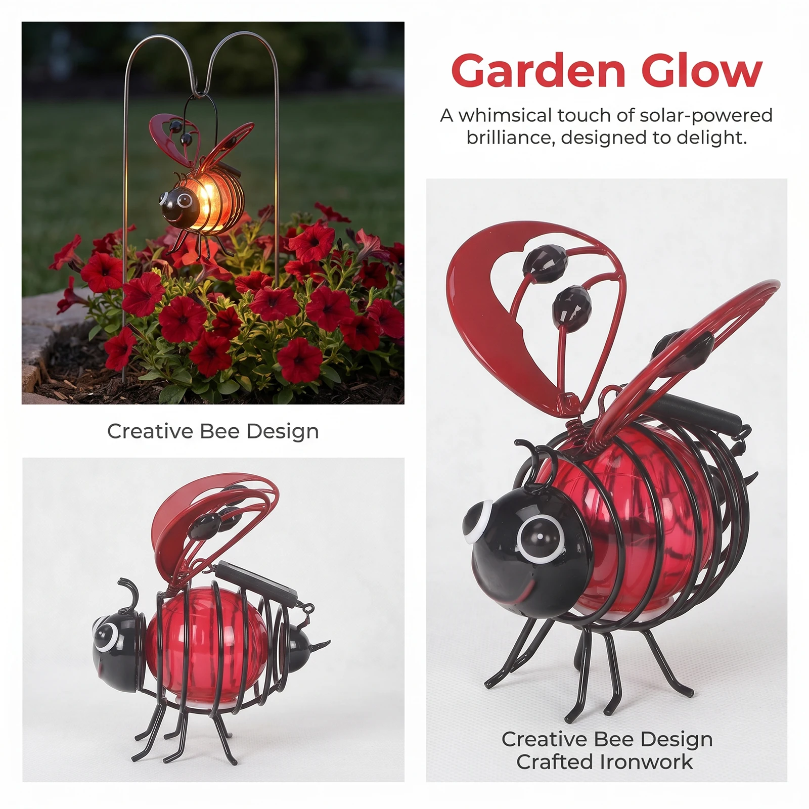 Metal Cute Outdoor Statues Figurine Whimsical Charm Hanging Flying Animals Lamp Easy Hook & Spring Mount for Housewarming Gift