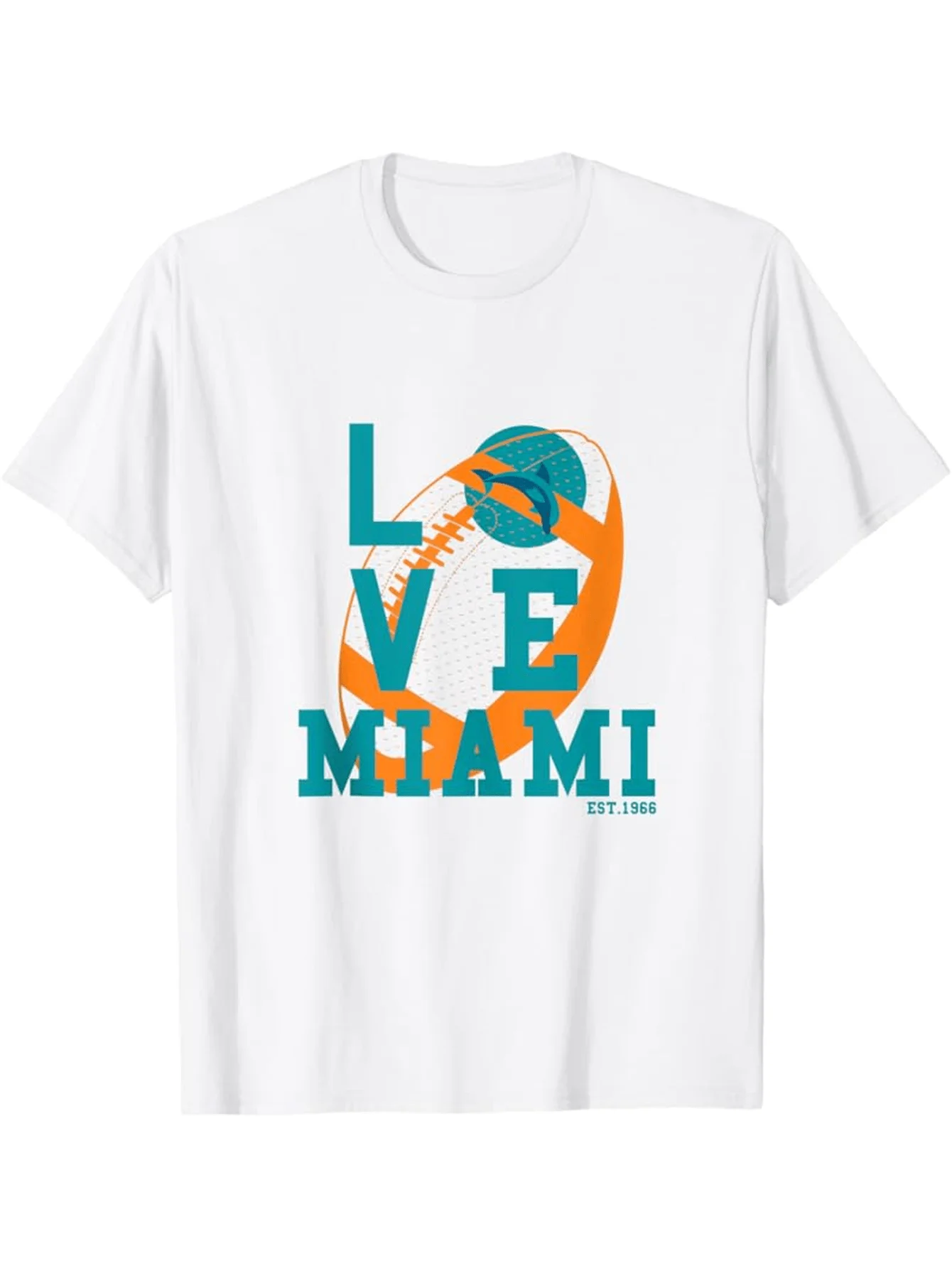 

Men'S & Women'S Love Miami Sports Team Graphic T-Shirt - 180gsm Heavyweight 100% Casual Athletic Tee with Bold Blue