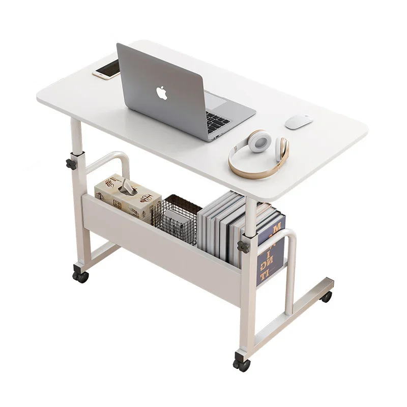 

Convenient Mobile Laptop Stand Lifting Adjustment Breakfast Table Double Storage Computer Table Widening Desktop Reading Desk