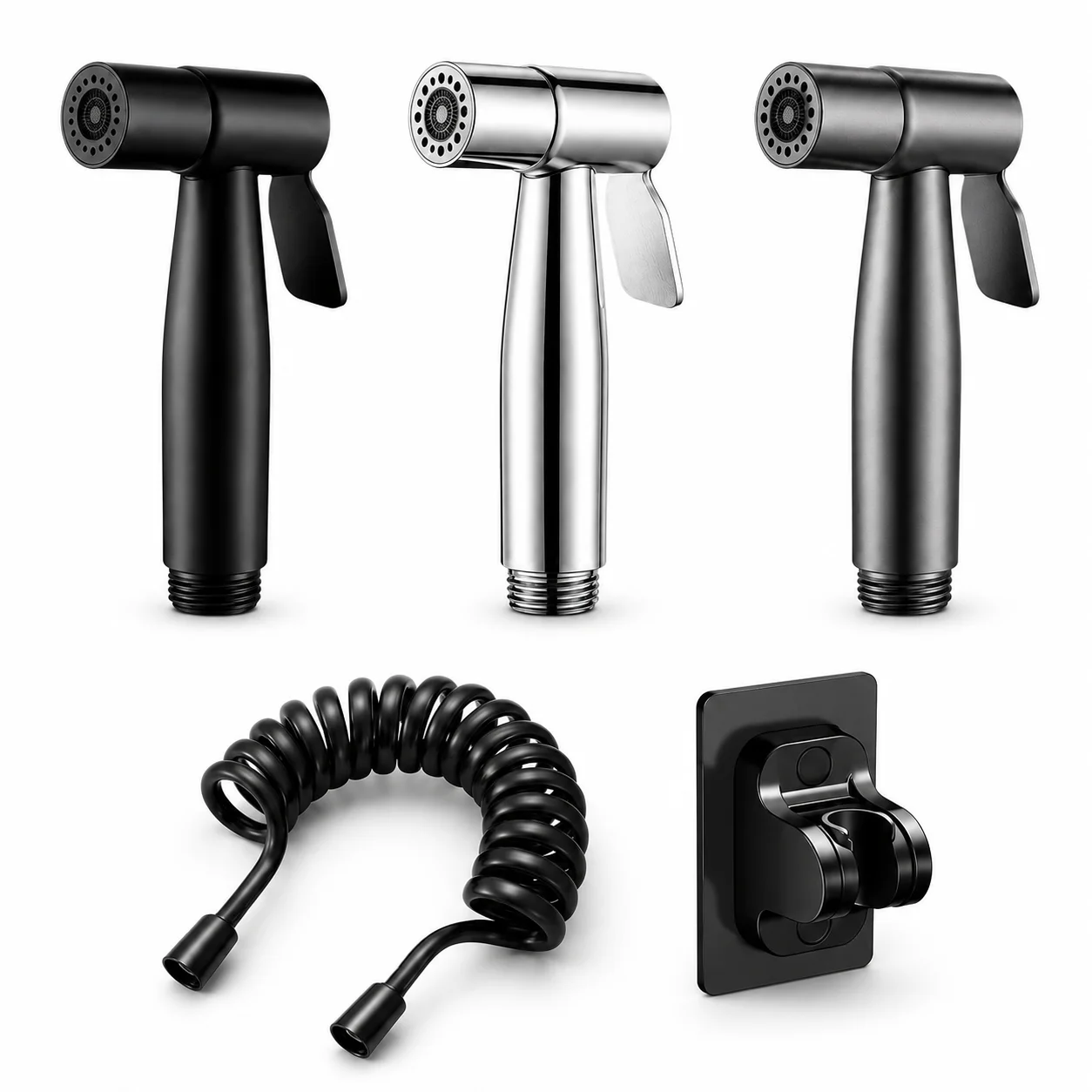 304 Edelstahl Bidet-Sprühgerät Hochdruck-Handbrause Toiletten-Shattaf-Sprühpistole für Badezimmerreinigung und Tierwäsche G1/2 Anschluss