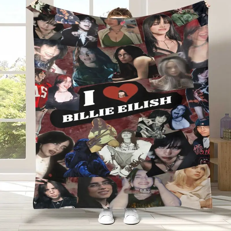 Billie Eilish Style Grunge Music Corner Flannel Throw Blanket,Cozy Warm Blanket for Bed,Sofa,Living Room,Picnic,Home Decor,Gift