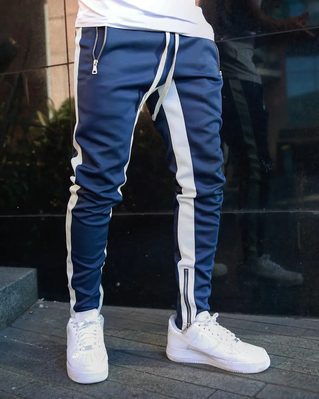 

Men's Casual Sports Running Trousers Long Pants Leisure Fitn M Jogging Pants Mid-waist Slim Fit Color Blo Design