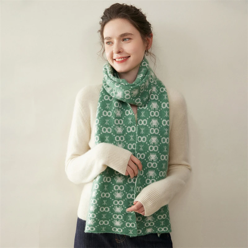 

100% cashmere scarf size 170 * 25 for women's autumn and winter outdoor wear, warm knit cashmere scarf shawl