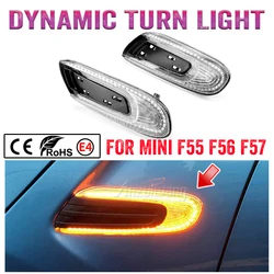 2Pcs For Mini Cooper One F55 F56 F57 Dynamic Sequential LED Fender Marker Light Side Marker Lamp Indicator Turn Signal Light