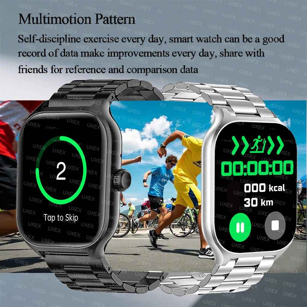Moda smartwatch masculino 2.01 hd tela cheia bluetooth chamada foto personalizada rastreamento de saúde app controle relógio senhoras inteligentes