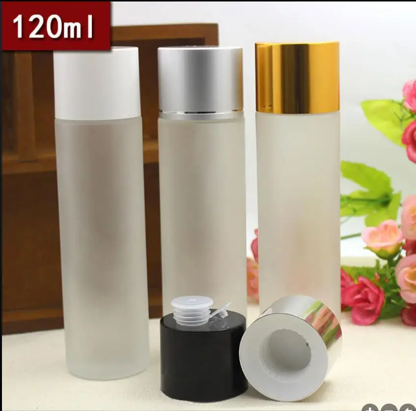 

80ML100ml120ml glass bottle silver gold LID lotion/emulsion/foundation/gel/essence toner toilet water skin care cosmetic packing