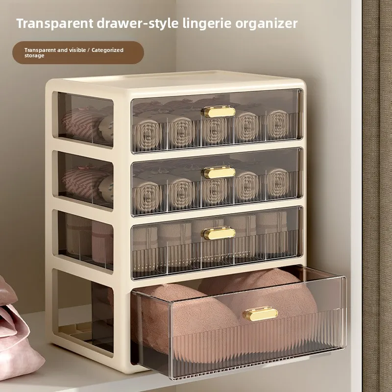 

Lingerie Storage Box Home Use Drawer Style Multi-layer Bedroom Underwear Socks Bra Organizer Desk Top Dormitory Wardrobe