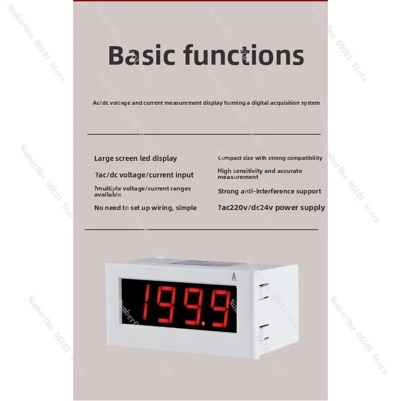 Large Screen Digital AC DC Current Voltage Meter Single Phase Digital Ammeter Voltmeter Display Instrument