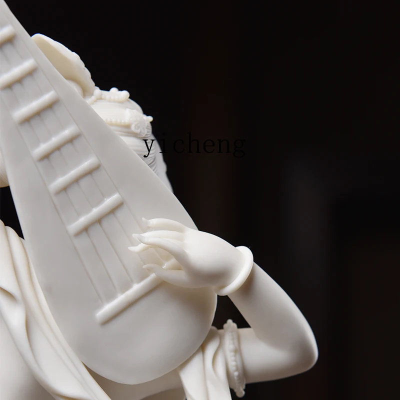 L7-14 Dunhuang Feitian Figure Ornament Dehua White Porcelain Sculpture Decorative Art