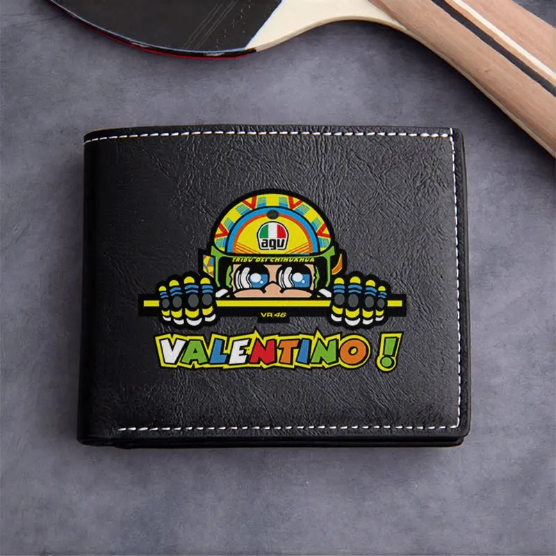 VALENTINO VR46 Кожаный кошелек из искусственной кожи МУЖЧИНЫ ЖЕНСКИЙ Тонкий ЛЕГКИЙ СВЕТОДИОДНЫЙ КОЖДЫЙ ДНЕЙ ИСПОЛЬЗОВАНИЕ МОДНЫЙ БИЗНЕС-СТИЛЬ