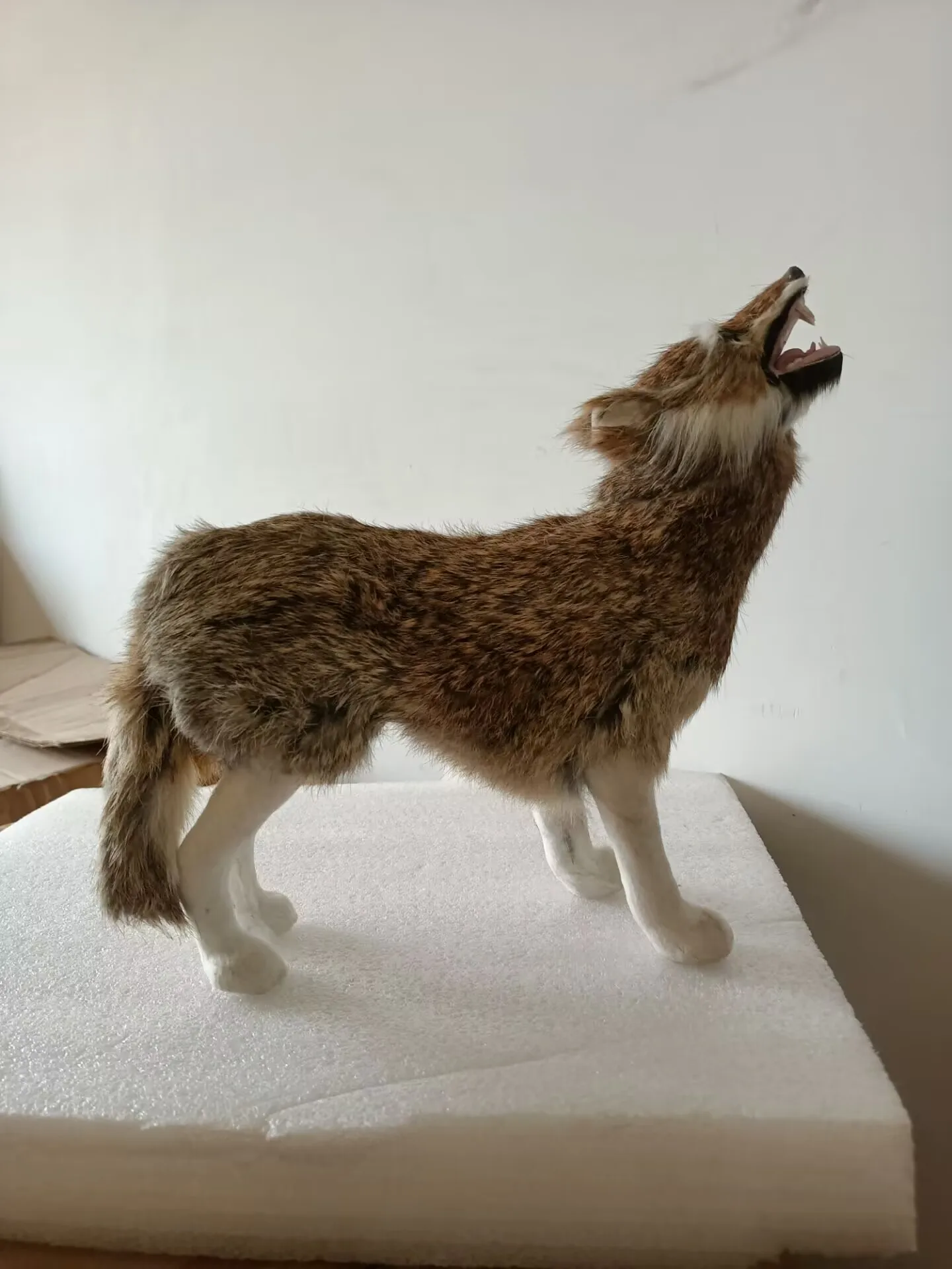 simulation wolf model polyethylene&furs natural color wolf gift about 28x10x25cm xf2333