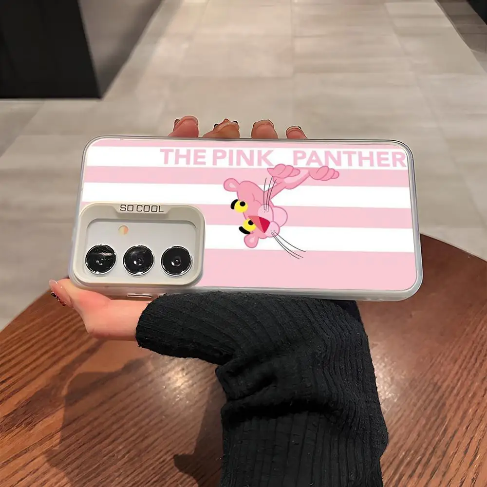 Милый чехол для телефона P-Panthers для Samsung S25 S24 Ultra 23 Fe 22 Plus Galaxy A54 A55 A13 A15 A25 A34 Цветной серебристый чехол