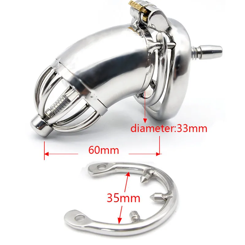 Male Chastity Cock Cage Stainless Steel Penis Ring Dick Bondage Belt Erotic Urethral Lock Sounds Catheter Sex Toys for Men 18+