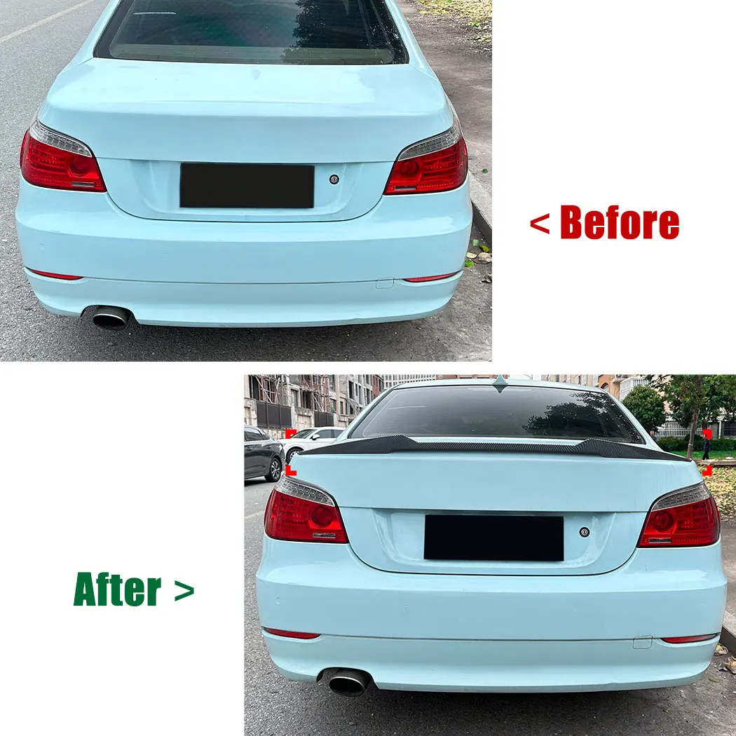 Car Top Tail Wing Splitter Roof Trunk Spoiler For BMW 5 Series E60 2004-2010 M4 Blade Style Fixed Wind Wing Exterior Modified