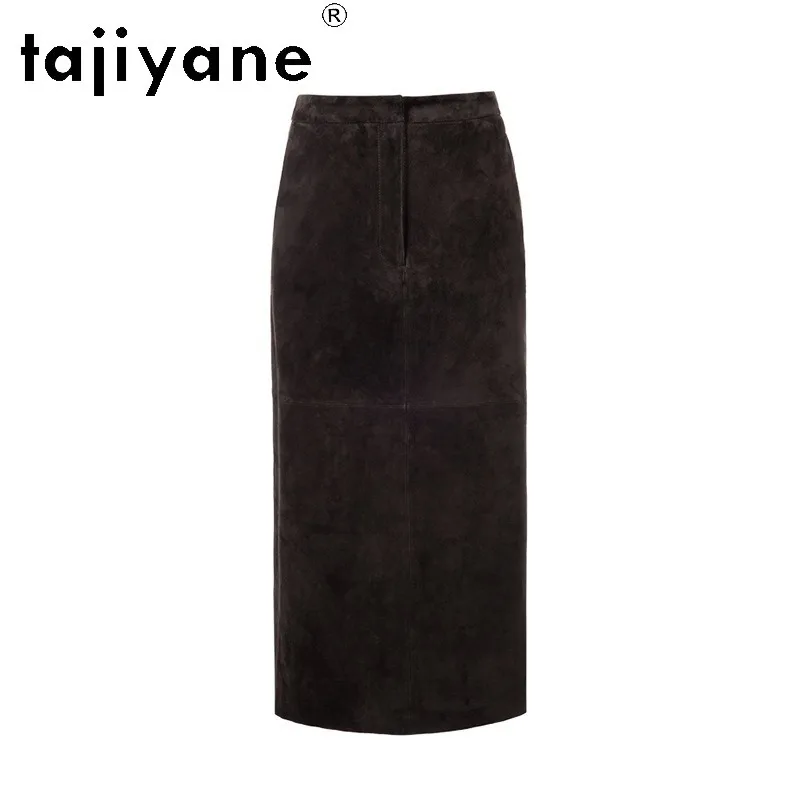 TAJIYANE Genuine Leather Skirt Sheep Suede Women's Skirts Split Slim Skirt for Women High Waist Elegant Midi Skirt Autumn 2026