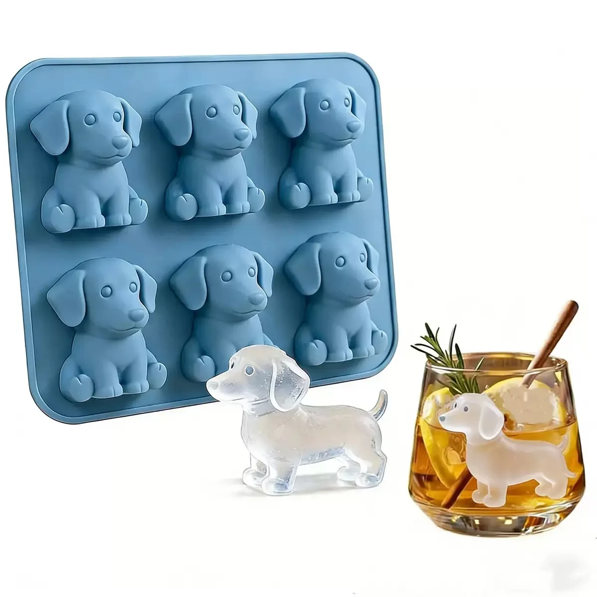 Molde de silicona para hielo 2026 con 6 cavidades en forma de vaca, herramienta para hacer hielo para whisky, cócteles, bourbon, tequila, vodka y otras bebidas.