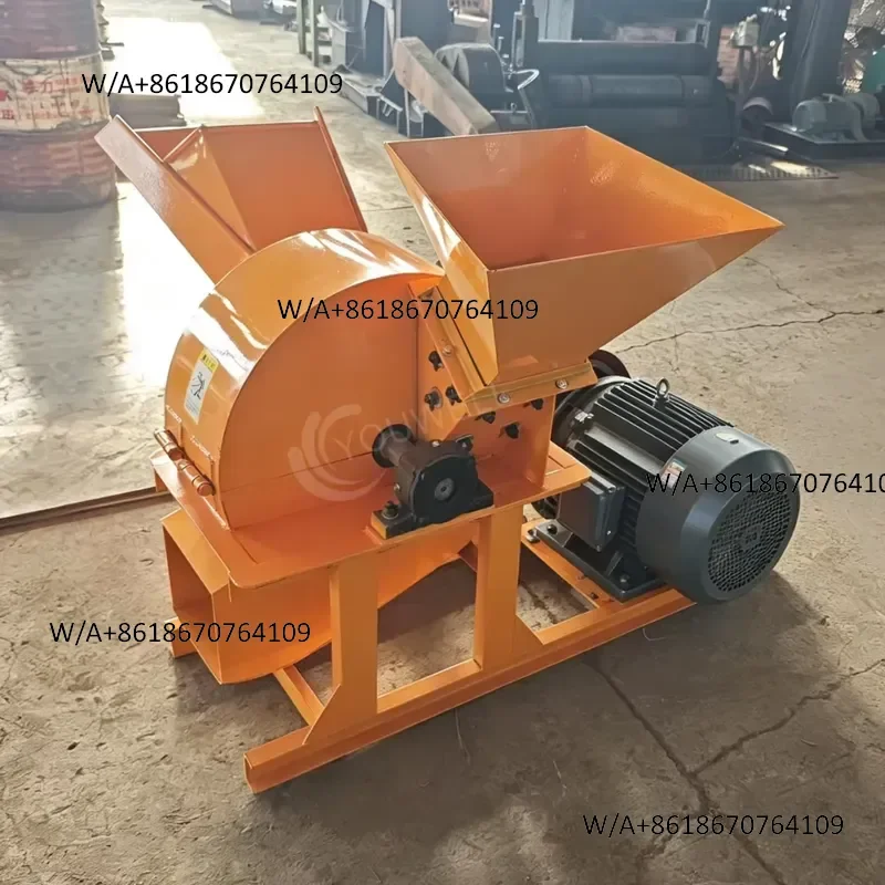 High Efficiency 1.5Ton/h CE Customizable Electric Mobile Branch Log Coconut Shell Bamboo Palm Hammer Mill Wood Crusher