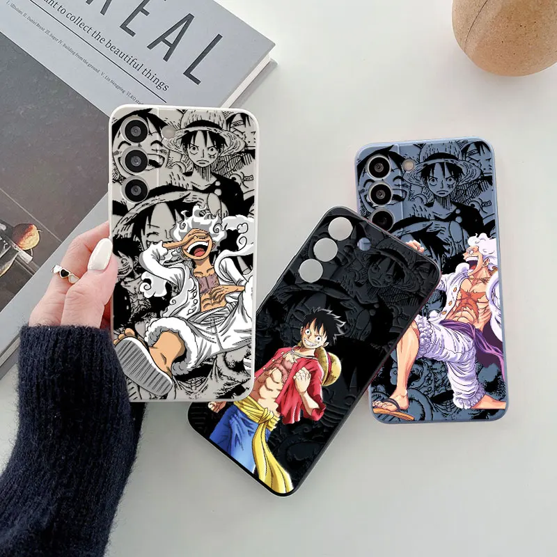 

Cartoon One Pieces Luffy Phone Case For Samsung Galaxy S26 S25 Ultra S24 S23 S22 Plus S21 S20 FE S26 A37 A57 5G Silicone Cover