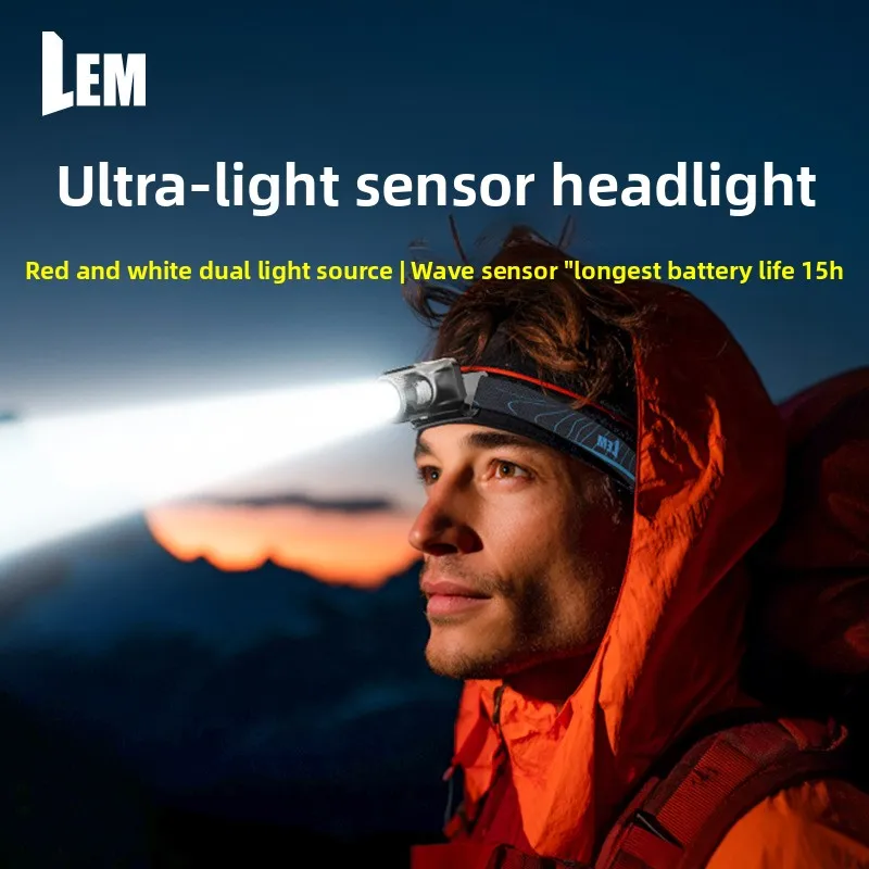 

Fishing Headlamp with Motion Sensor, Super Bright & USB Rechargeable, Long Runtime for Night Fishing and Outdoor Use
